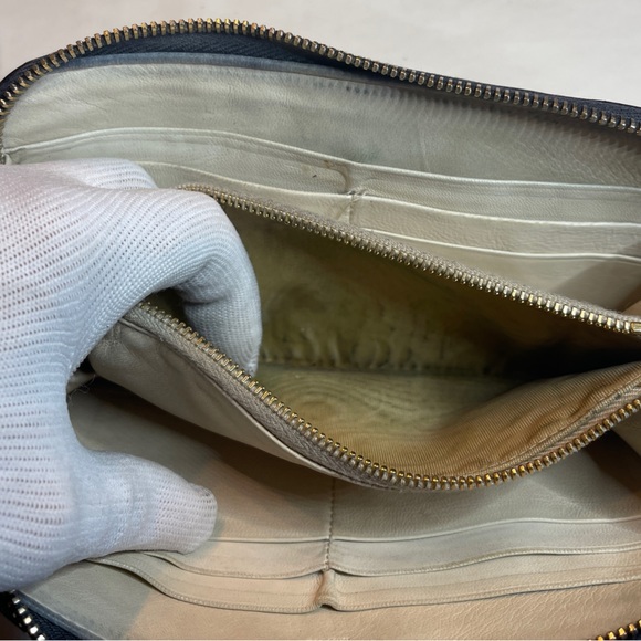 PRADA ITALY NAPPA GAUFRE ZIP AROUND GRADIENT - Picture 8 of 8